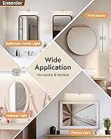 Vista 7 de Ensenior Modern Vanity Light 24 Inch, Built-in Dimmer, 14W Dimmable 5CCT LED Light Fixture Over Mirror, Baked-on Matte Grey Vanity Lights for