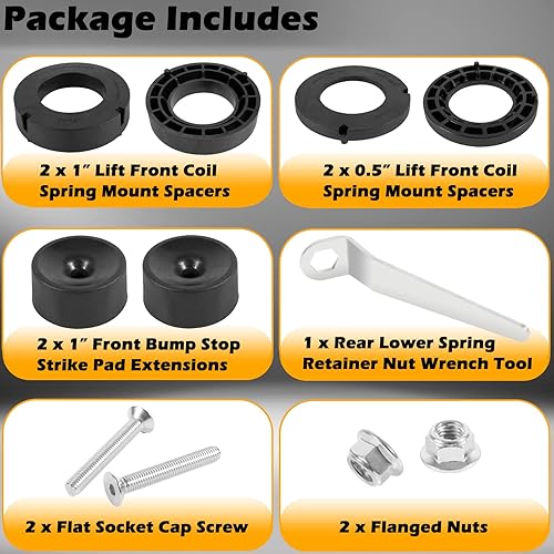 Miniatura 6 de Kit de elevación de nivelación espaciador de alto rendimiento de 1.5 pulgadas sin amortiguadores perfectamente compatible con Jeep JT Gladiator