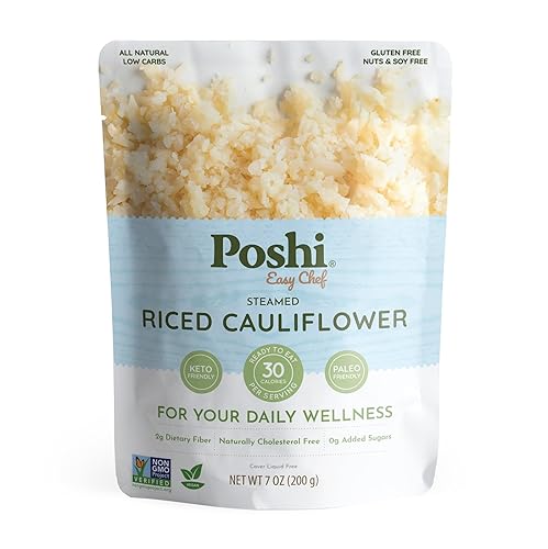 POSHI Riced Cauliflower | All Natural, Fully Cooked, Ready to
