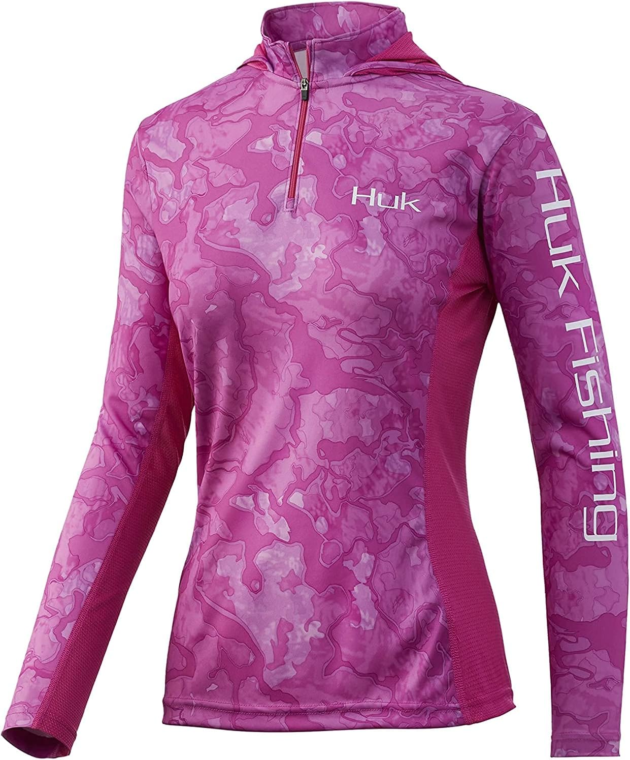 HUK Women's Subphantis Icon X Camo Hoodie | Long-Sleeve Performance Shirt with UPF 30+ Sun Protection & Moisture Transport