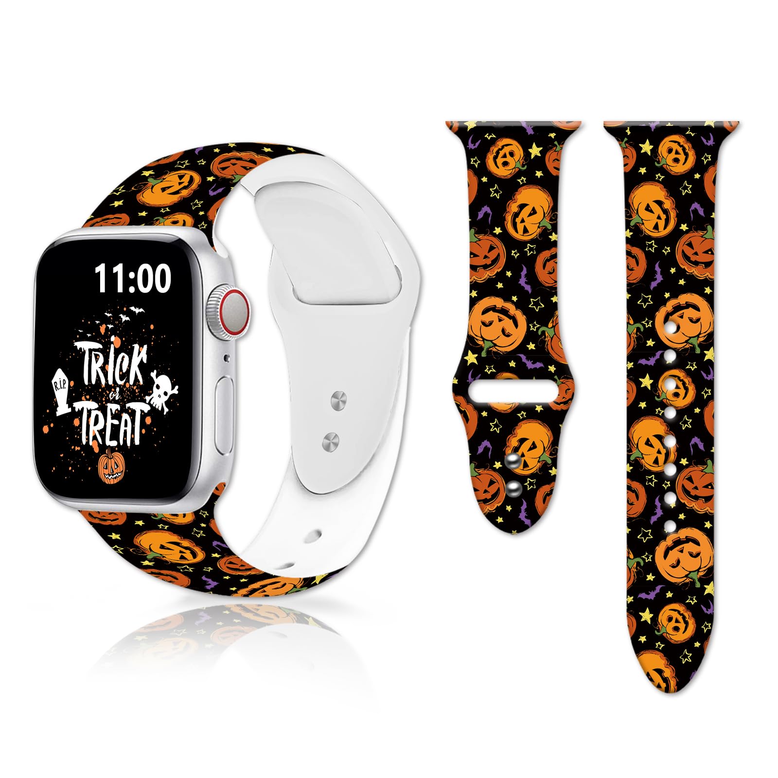 Kichlep Holiday Watch Band Compatible with Apple Watch 38mm 40mm 41mm 42mm 44mm 45mm for Women Men Gifts, Soft Silicone Strap Replacement for iWatch Series SE 8 7 6 5 4 3 2 1