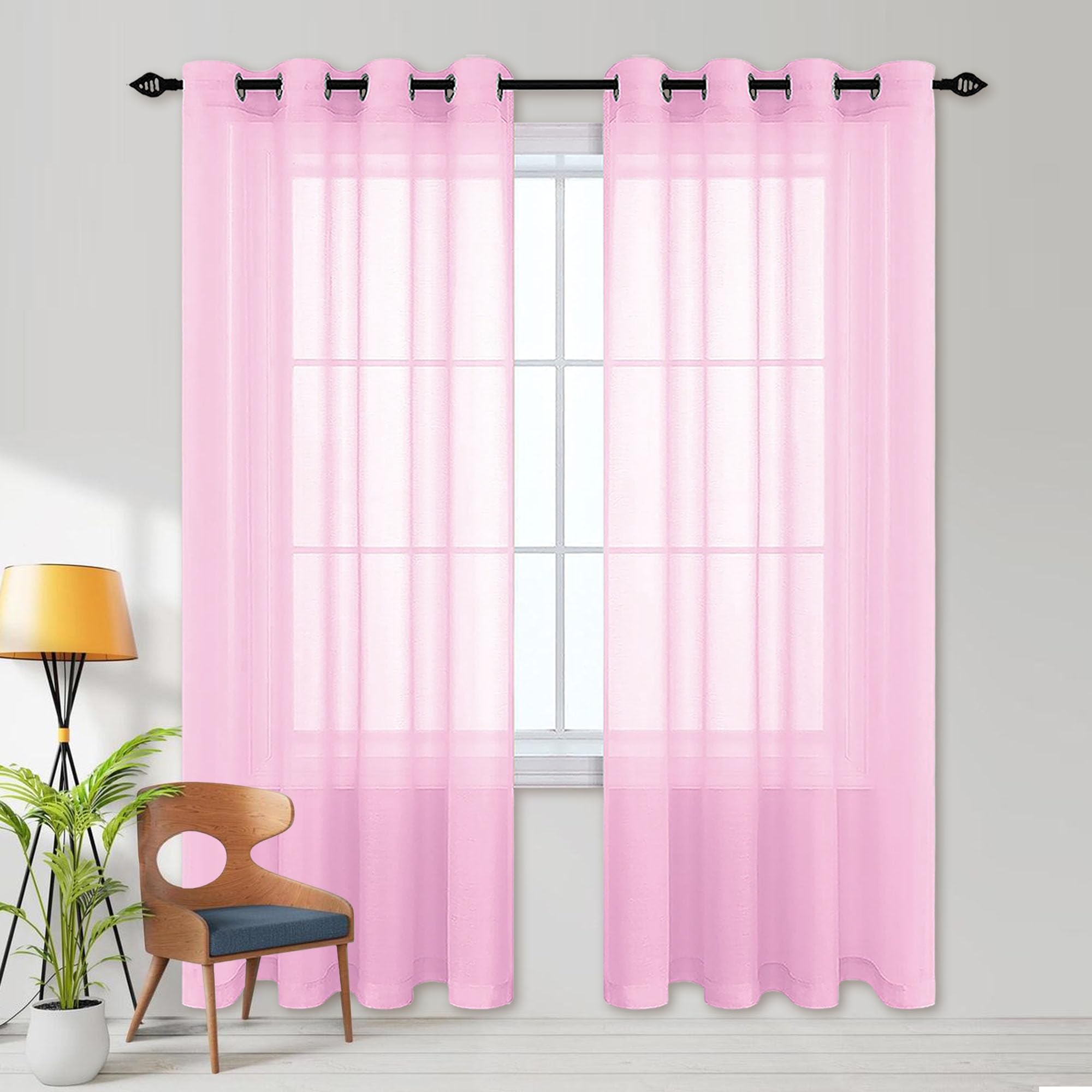 Voilage bloquer soleil rose 180x170 pour stopper les reflets dans la chambre