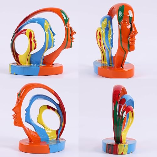 Miniatura 4 de Estatuas y esculturas abstractas, esculturas modernas minimalistas creativas de arte facial para sala de estar, mesa de comedor, oficina en casa,