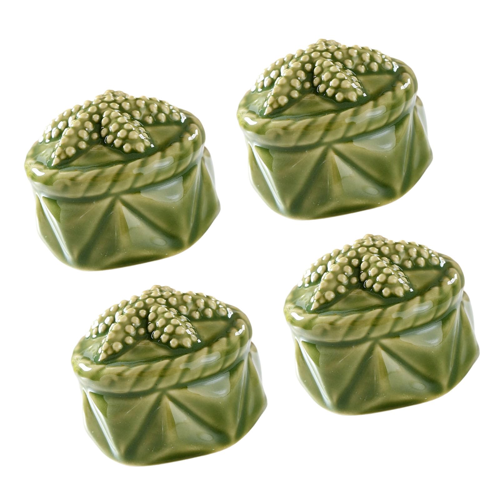 Tsophreniq Seaweed Green Of 4 Ceramic Marine Inspired Toilet Bolt Covers Decorative Bathroom Accessories For Water Theme Decor For Bathroom Lovers