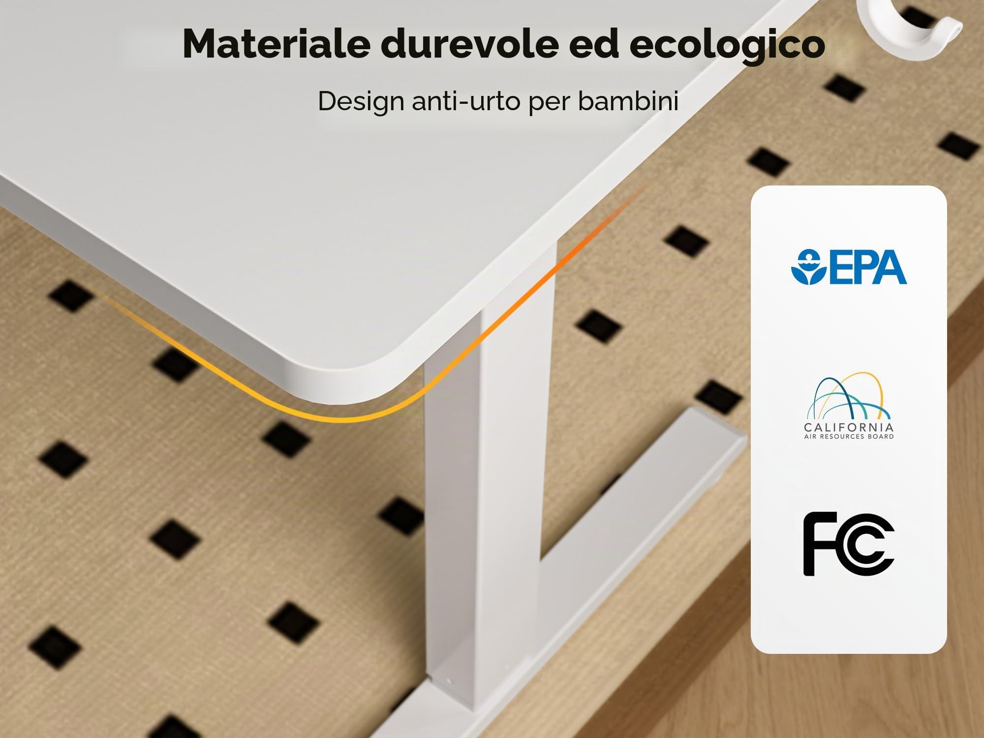 WALKINGDESK Scrivania Regolabile in Altezza, 160 x 140 cm Tavolo Regolabile a L, Bureau per computer con memory di 4 Altezze, Desk da Ufficio e Casa, Bianco