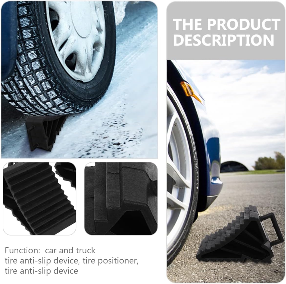 2pcs Wheel Chocks for Trucks Heavy Duty Wheel Chocks Car for Tire Stop Block for Safe Parking