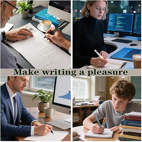 Miniatura 5 de Bolígrafos de gel de tinta negra de 0.020 in, bolígrafo de escritura suave de punta fina con agarre cómodo, adecuado para estudiantes, oficinas,