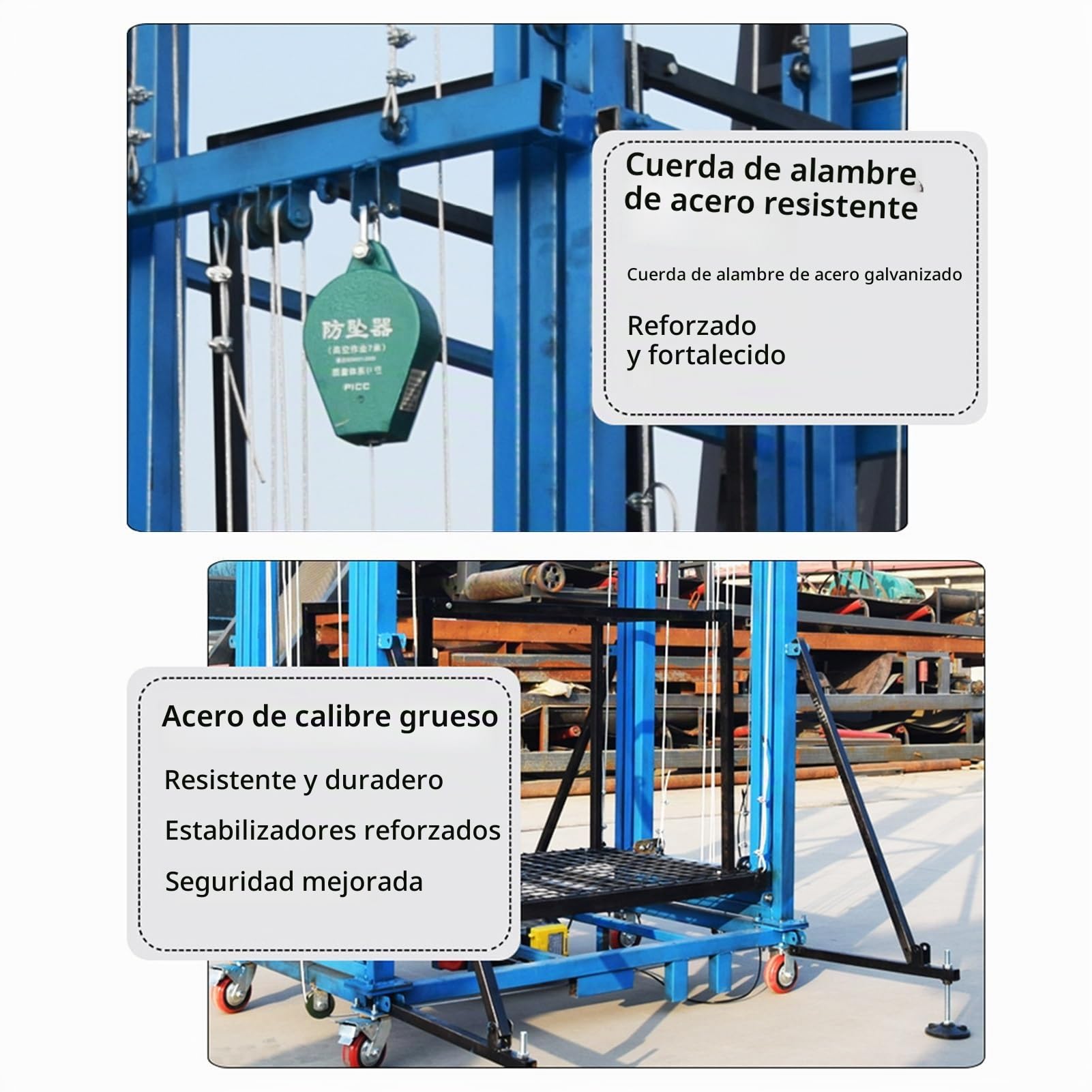 Elevador eléctrico de andamio con control remoto, escalera de construcción plegable, alta capacidad de carga para un uso versátil