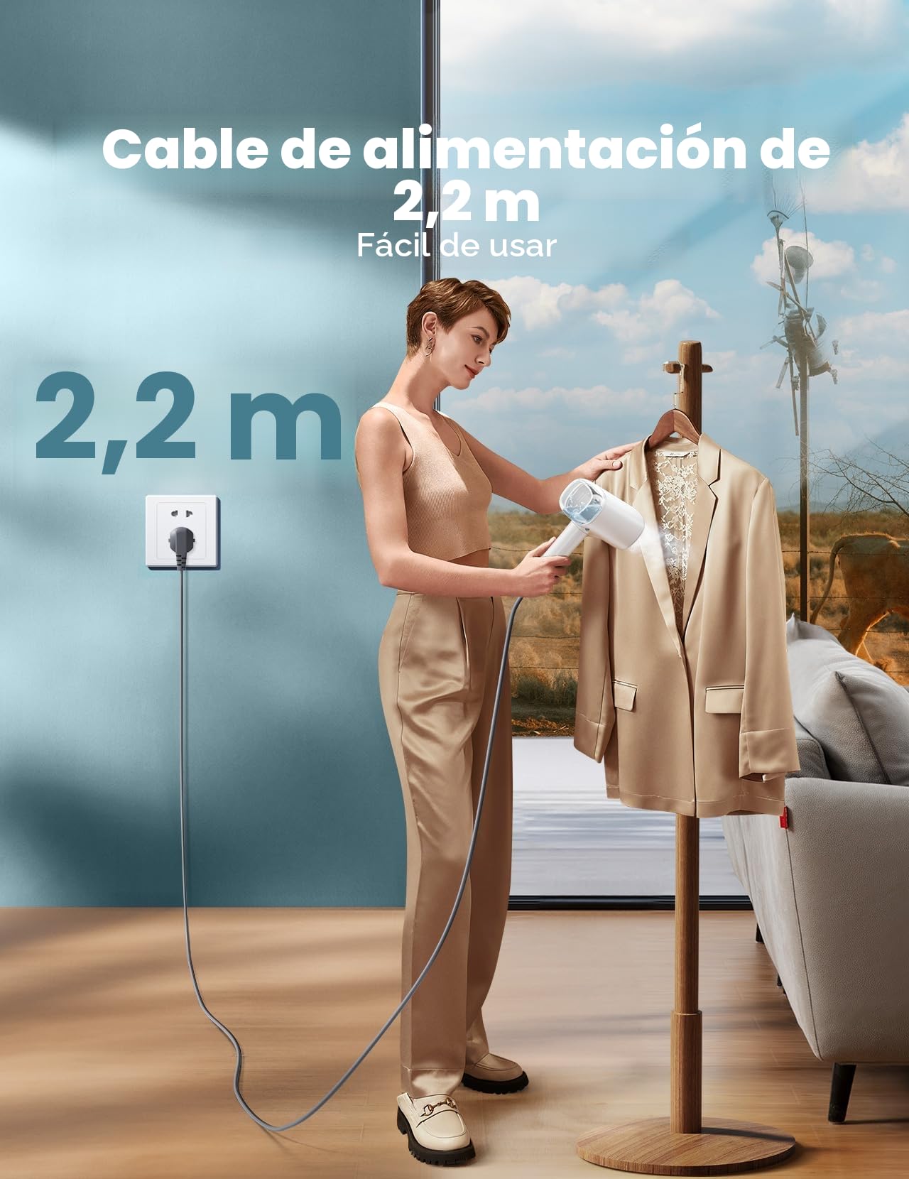 Vaporizador para ropa, plegable y portátil, de viaje, calentamiento rápido, 30 segundos, vaporizador de ropa, con depósito de agua grande de 170 ml, vaporizador de mano para el hogar y viajes
