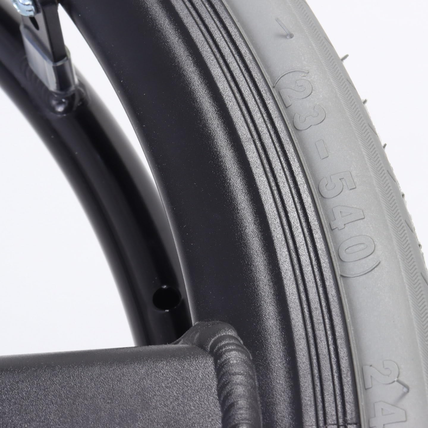 Rueda de Repuesto para Silla de Ruedas 24 x 1 (23-540),Rueda Neumática de Goma con Rodamiento de 1/2" (12 mm), Conjunto de Rueda Trasera de liberación rápida (2 Unidades)