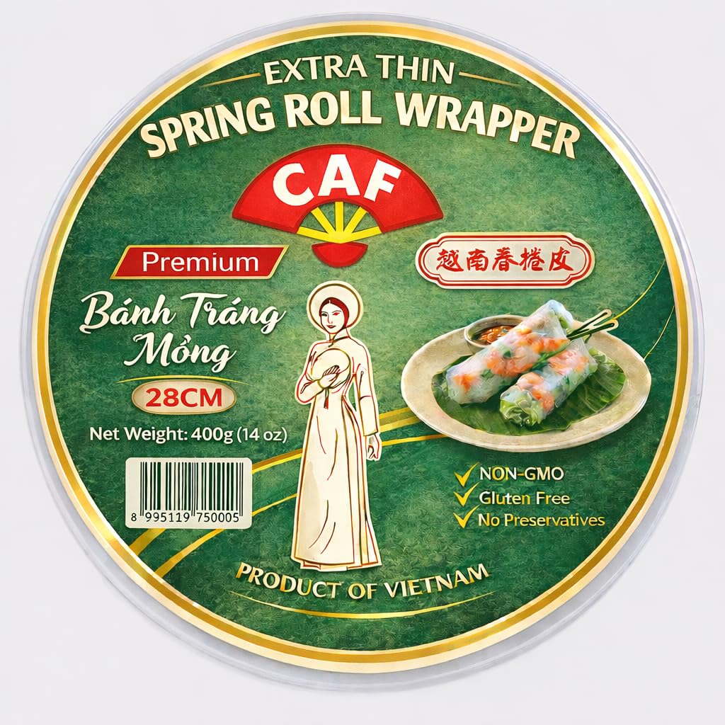CAF Premium Spring Roll Wrapper, Rice Paper, Spring Roll Wrappers (28cm)