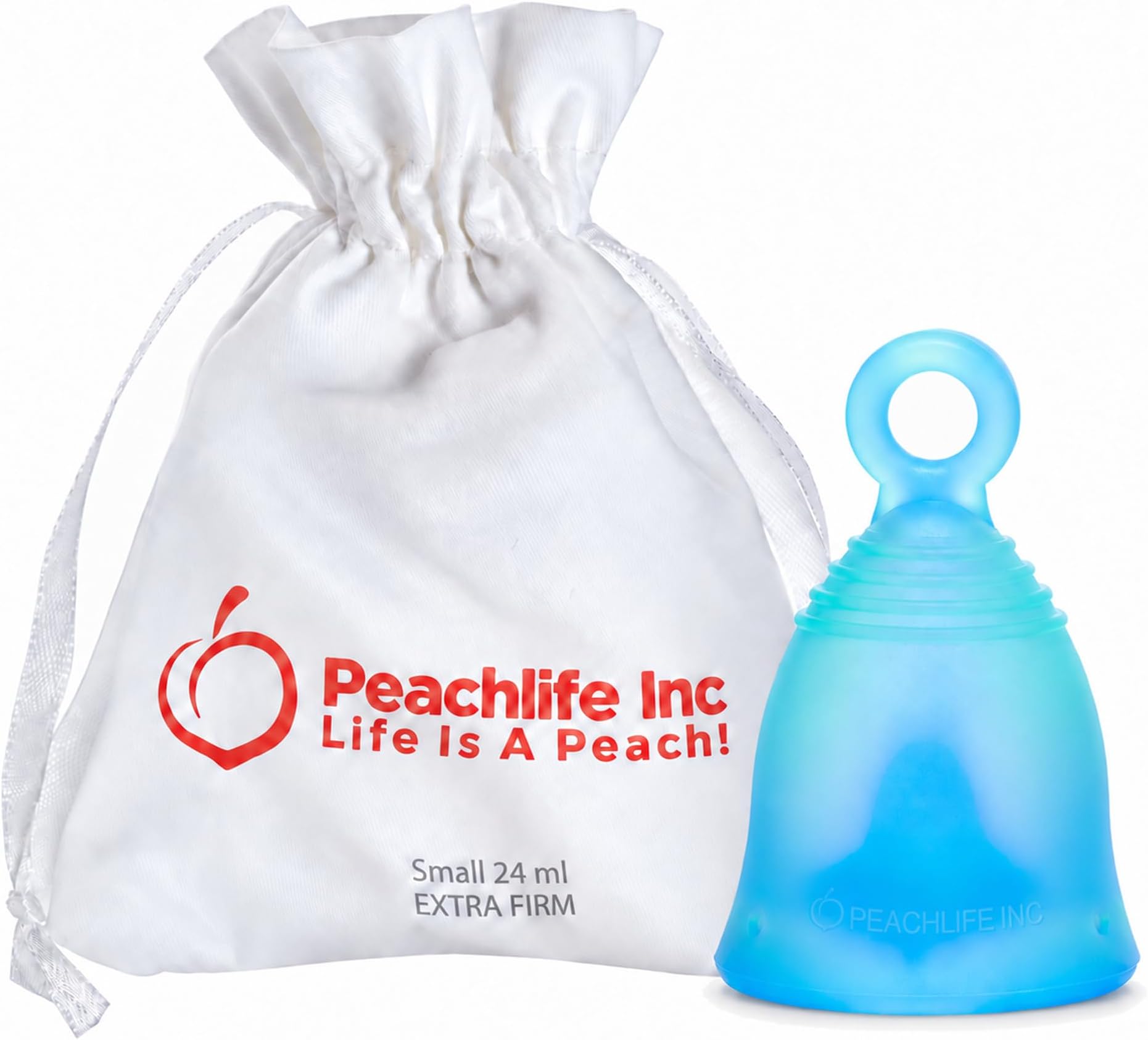 Peachlife Small Extra-Firm Ring Stem Menstrual Cup | 24 ml Peachcup
