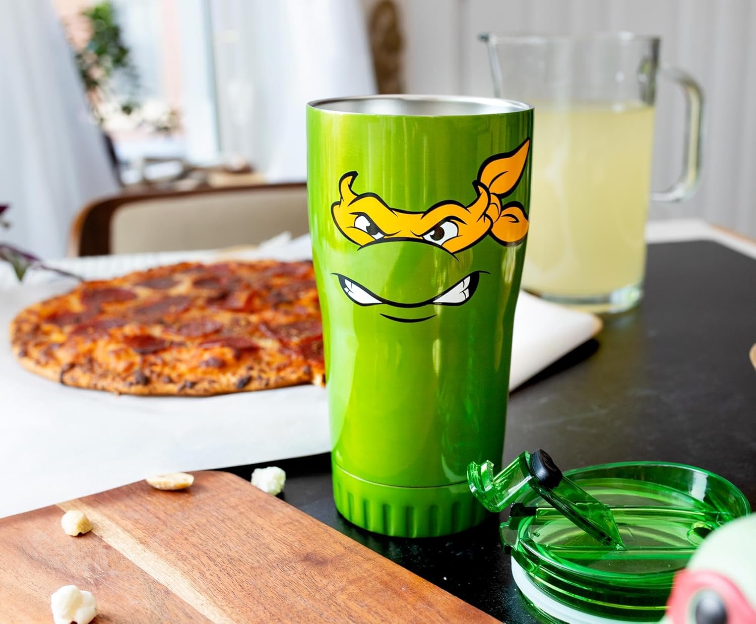 Silver Buffalo Teenage Mutant Ninja Turtles Michelangelo Stainless Steel Tumbler With Spill-Resistant Closing | Holds 20 Ounces - Image 6