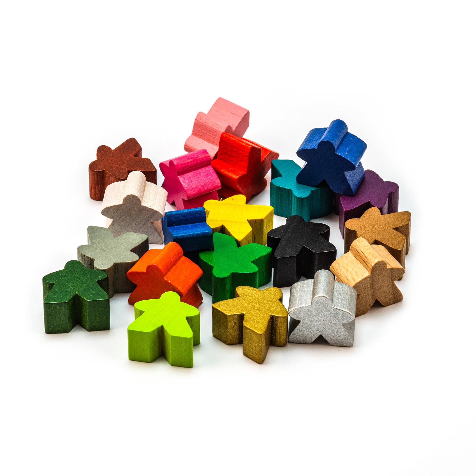 16 mm Meeple in legno adatto per Carcassonne (numero: 20 pezzi, colore: marrone)