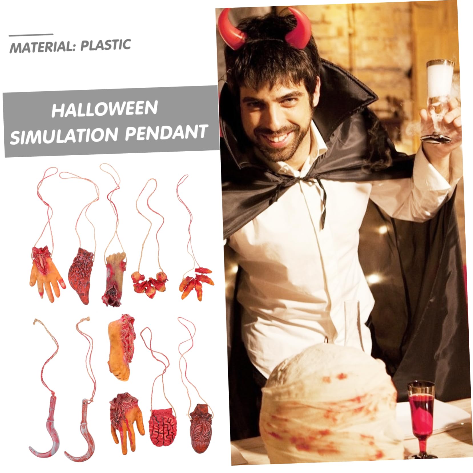 9 Pezzi Decorazioni Halloween Mano Rotta Simulazione Accessori Festa Foto Ornamenti Casa Stregata