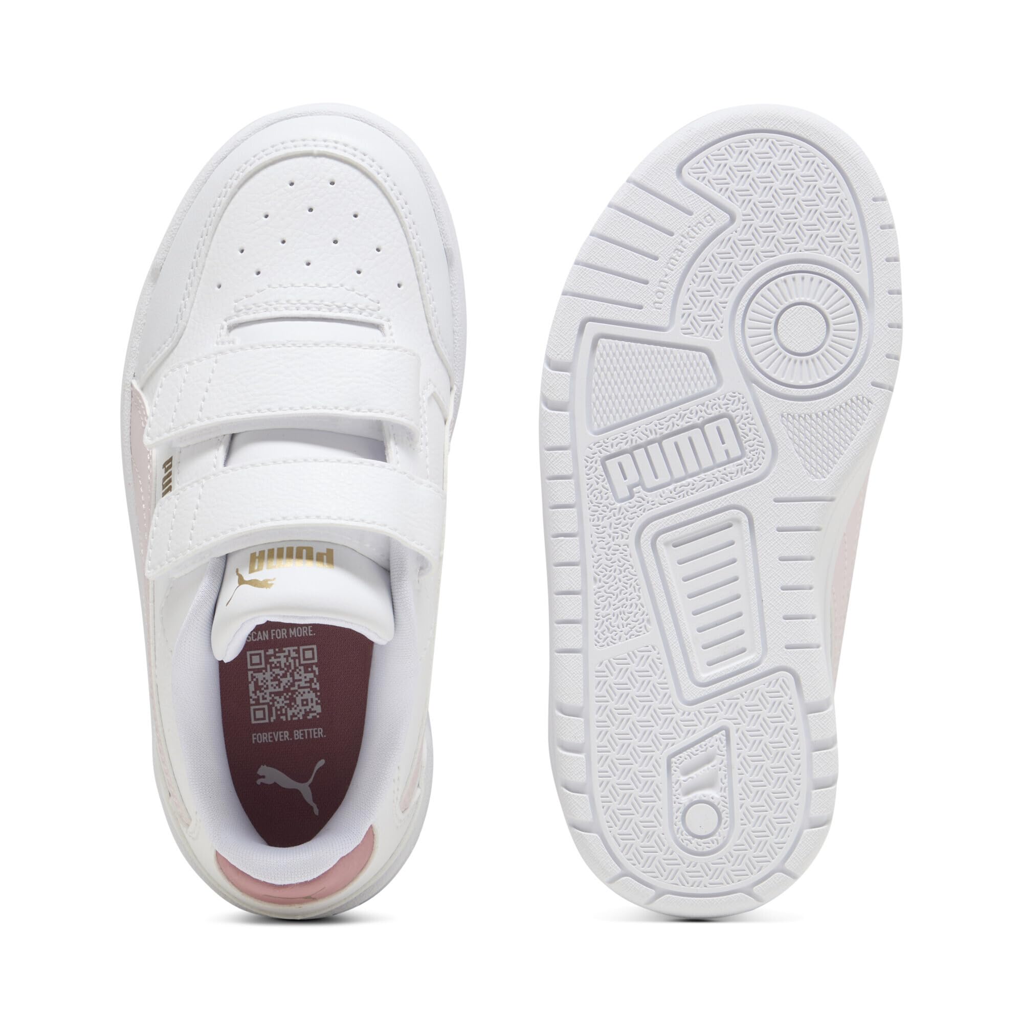 Puma Shuffle Downtown LO V PS Sneaker, biało-pudrowy róż, 2,5 UK dziecko