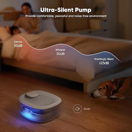 Miniatura 3 de WOPET Fuente de agua para perros grandes, dispensador de agua para perros de 6 litros205 oz1.7 galones, fuente de agua automática para gatos y