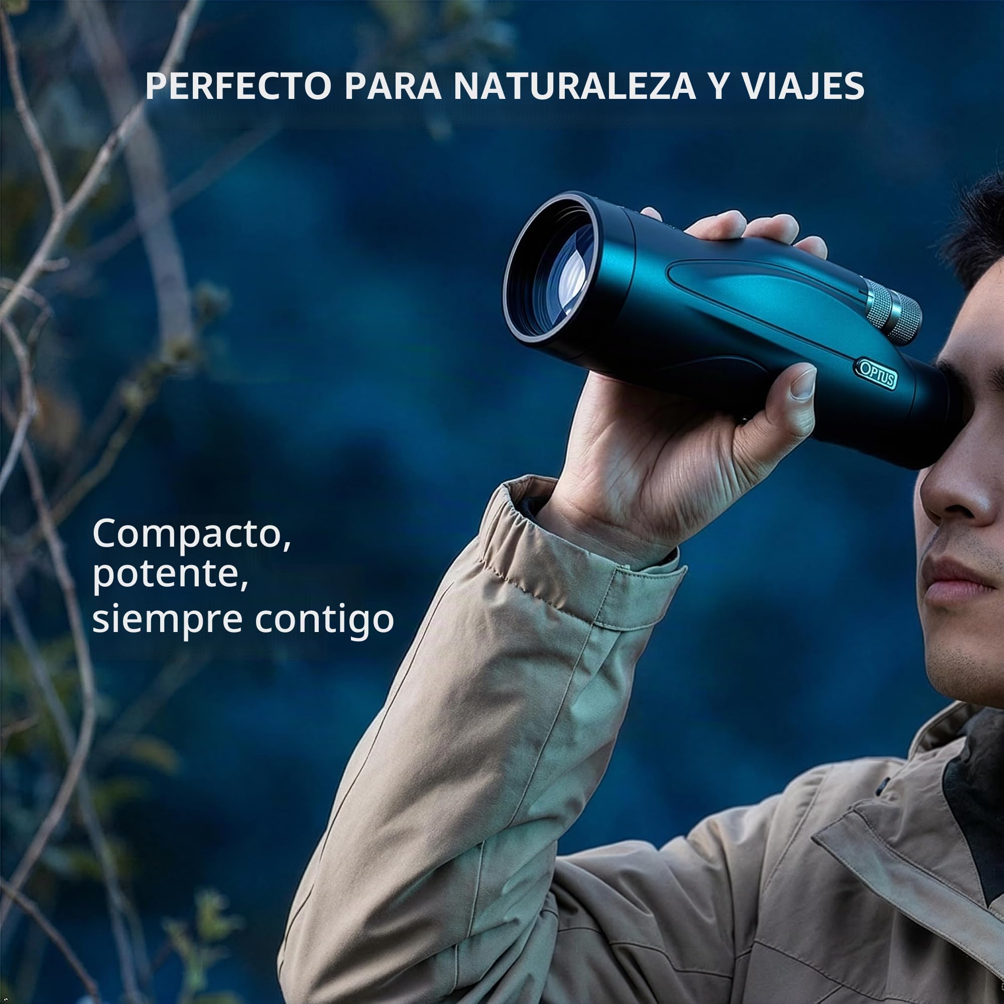 Optus Monocular Zoom 11 a 33x56 con Trípode de Mesa Impermeable IPX7