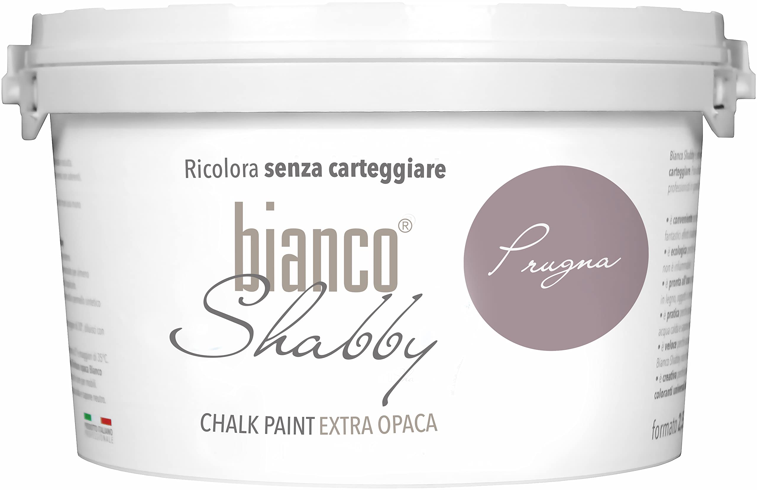 Bianco Shabby Plum Bianco Shabby® Prugna (Plum) Water-Based Chalk Paint For All Surfaces – Extra Matt Finish (2.5 Litres)