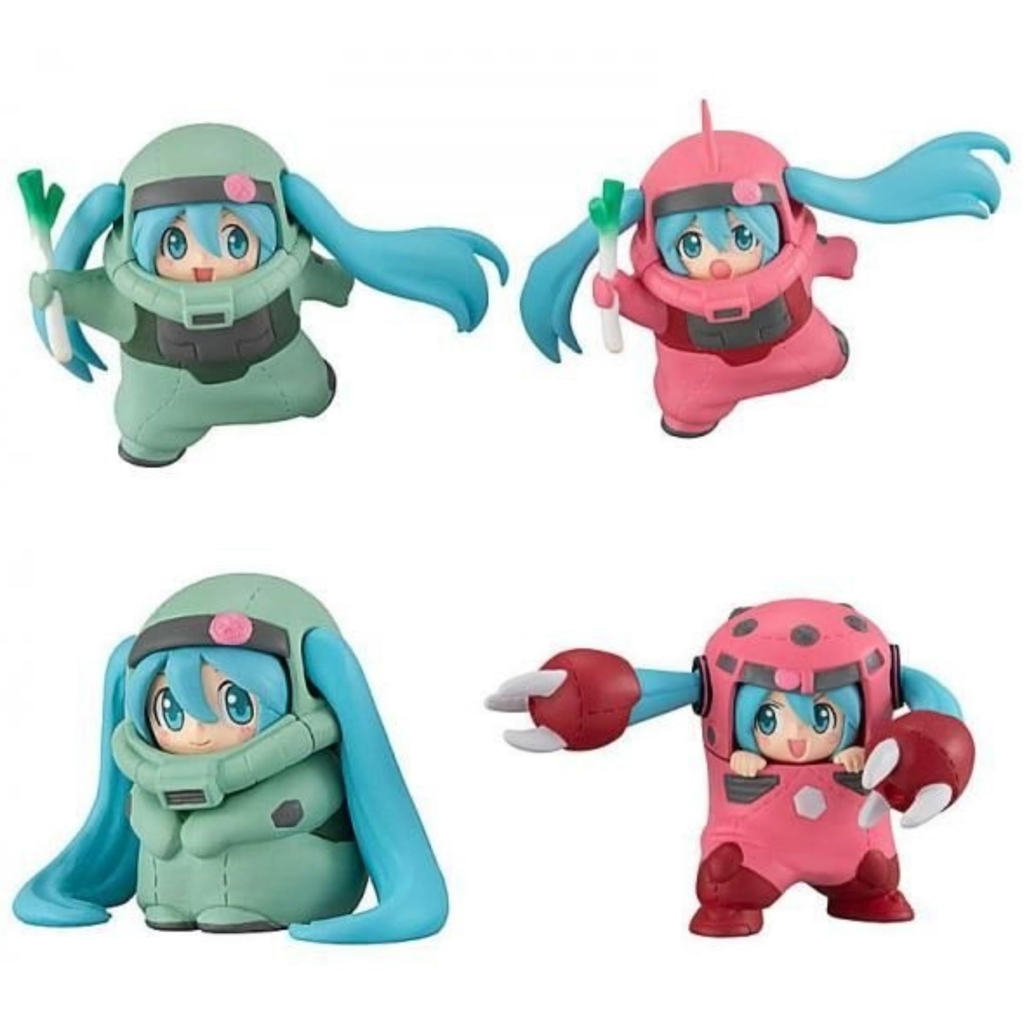 Bandai Gundam x Miku Anniversary Special Project. Figure Collection x 4 Types Set, Complete Complete Complete Gacha Gacha Gacha Gundam Hatsune Miku Collaboration Idol Warrior MV Mobile Suit Kigurumi :