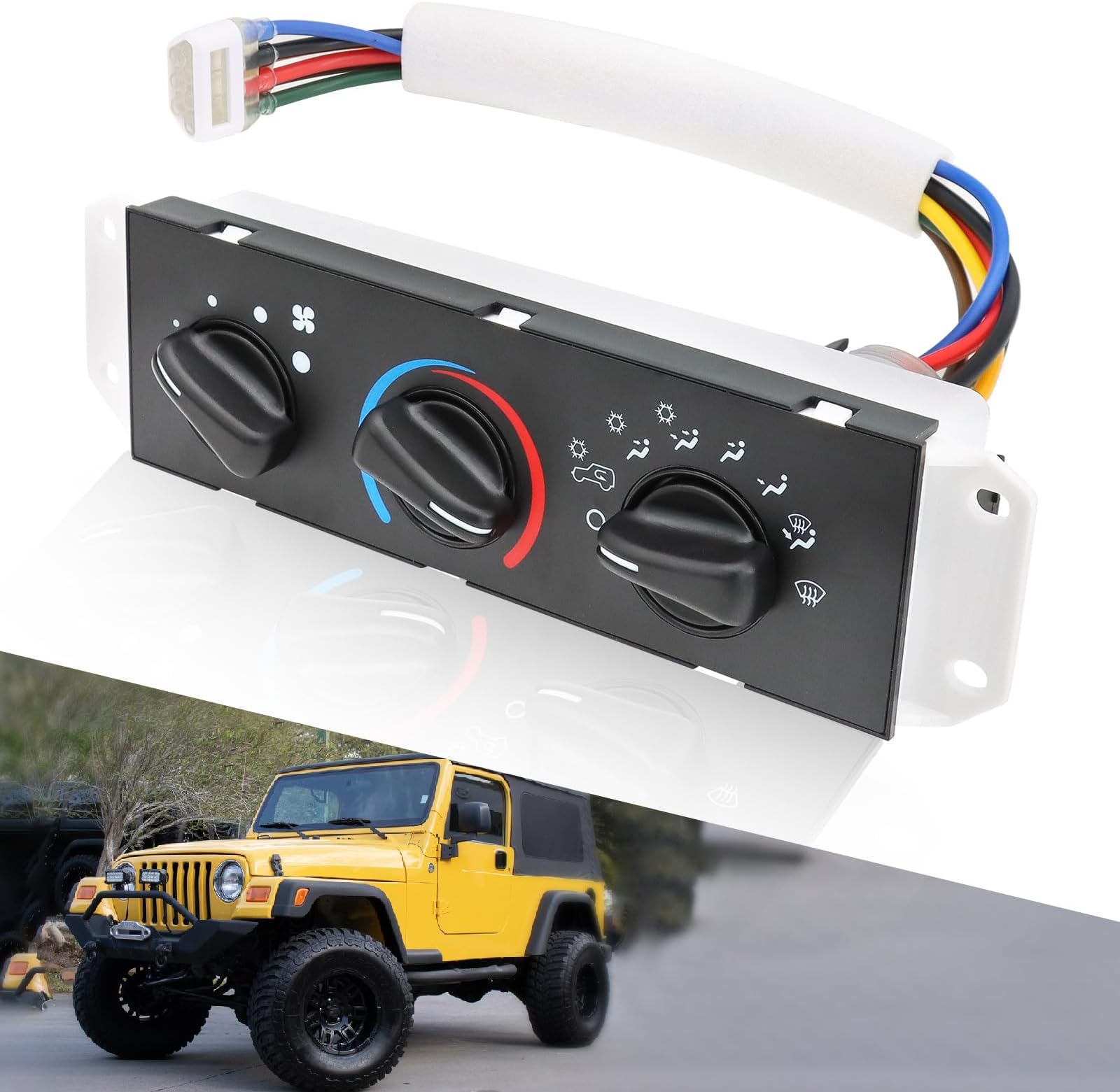 55037473AB Climate Control Module for 1999-2004 Jeep Wrangler TJ Accessories Heavy Duty A/C Heater Climate Control Panel for Jeep AC Control Switches Replace HS-373, SM2107, 1S2187