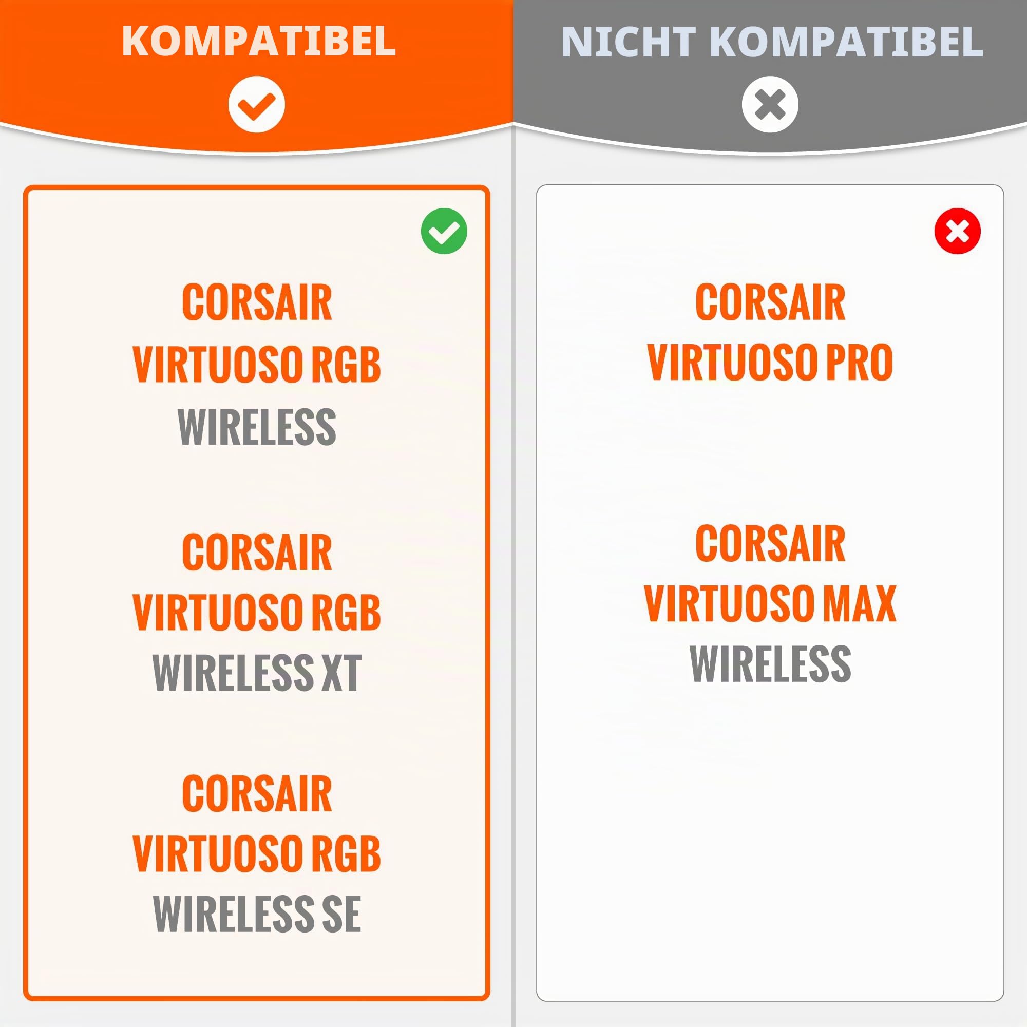 WC Freeze Virtuoso – Kühlgel-Ersatz-Ohrpolster für Corsair Virtuoso | Von Wicked Cushions | Hybrid-Sportstoff für mehr Haltbarkeit, Polsterstärke & Schallisolierung | Gold Marble