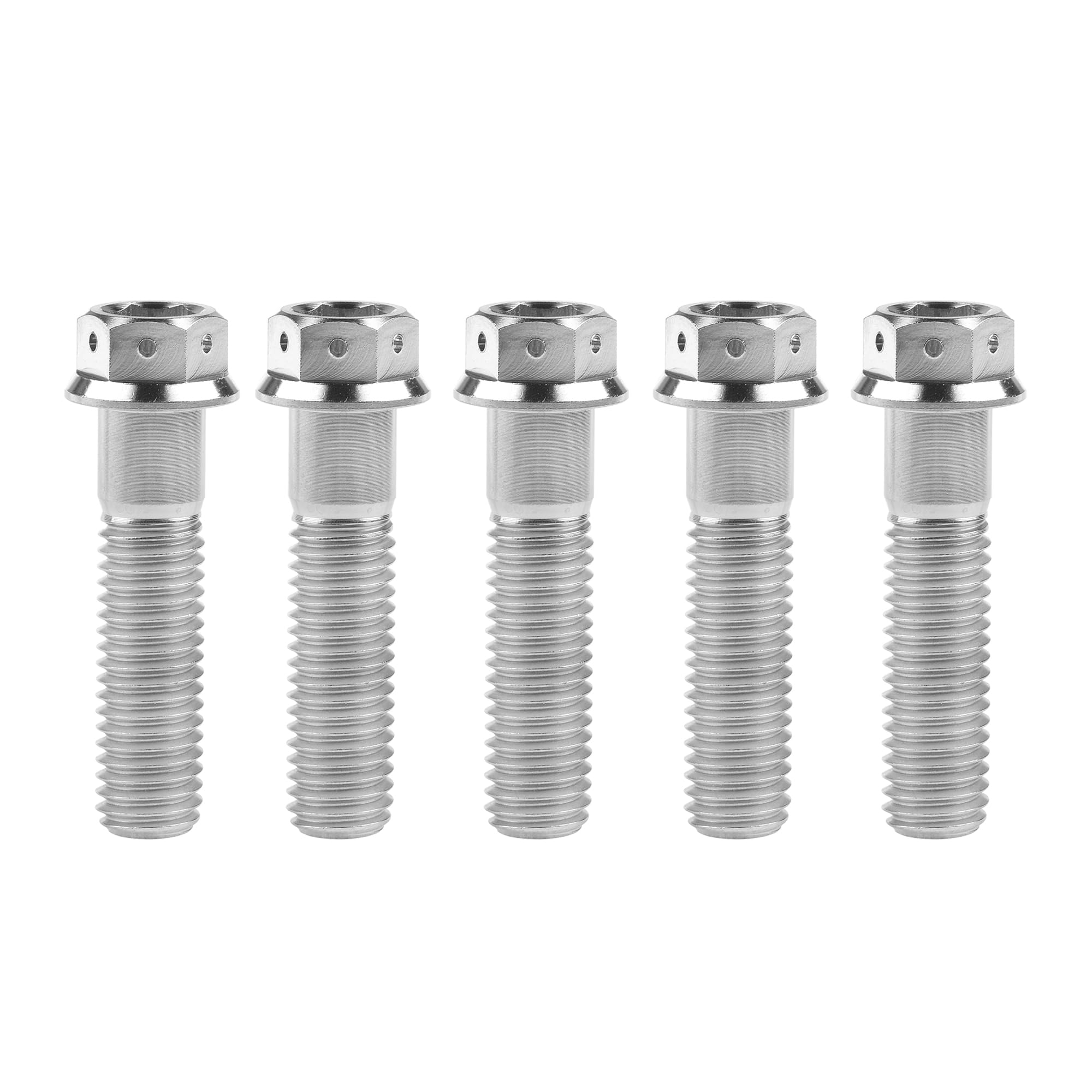 Ruifu Titanium M6 M8 M10 10 15 20 25 30 35 40 45 50 55 60 65 70 75 80 85 90mm Flange Allen Key Head Bicycle Bolts Screws Pack of 5 (Titanium, M10x45mm Pitch1.5)