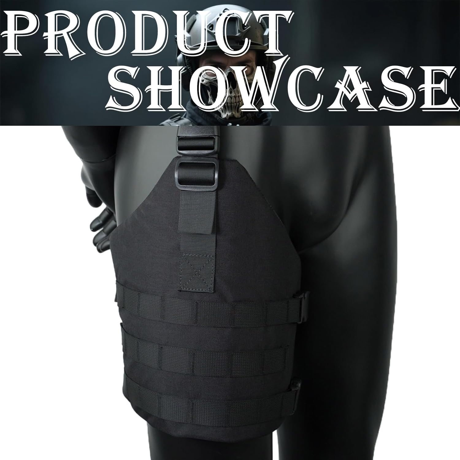 Tactical Leg Panel Mount, MOLLE Compatible Thigh Rig Accessory with Drop Extension, Waist-Hung Leg Holster Platform for Tactical Gear, Hunting and Military Equipment