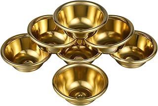 Set of 7 Buddhist Water Offering Cups 2.75 Inch Br