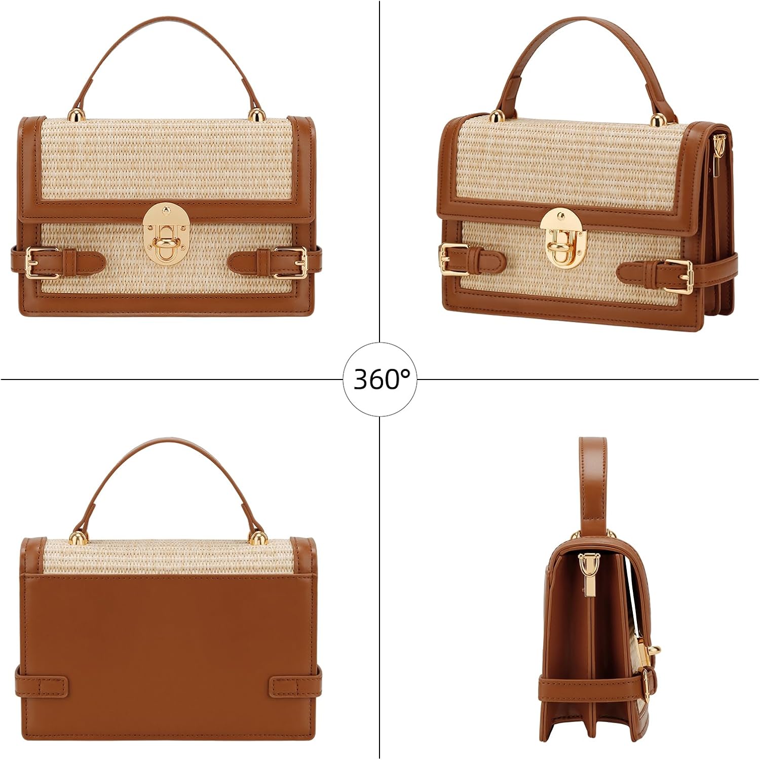 KKXIU Straw Purses for Women – Summer Beach Shoulder Purse & Clutch Handbag, Woven Crossbody Bags for Women - Image 6