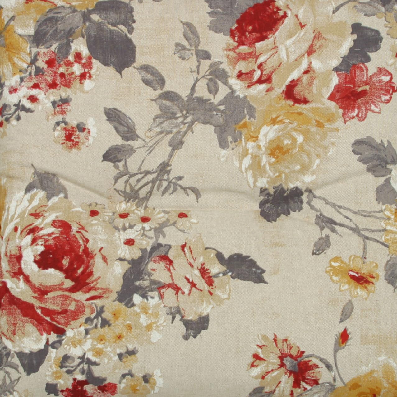 Bequeme und attraktive Polsterauflagen für Hochlehner-Gartenstühle (6er-Set, Blumen bunt beige, Hochlehner)