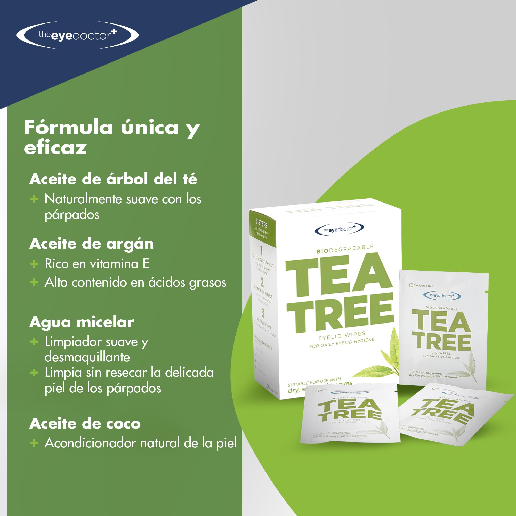 Toallitas para los párpados para ojo seco.