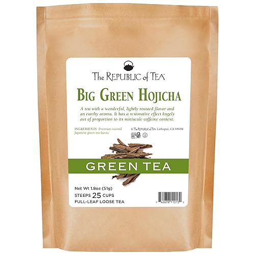 Miniatura 3 de The Republic of Tea Big Green Hojicha té de hoja completa, 1.8 onzas  50-60 tazas