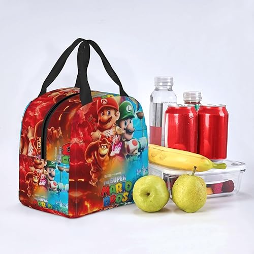 Miniatura 9 de Bolsa de almuerzo aislada con diseño de dibujos animados para juegos, lonchera reutilizable, lonchera Bento, bolsa de almuerzo más fresca, para