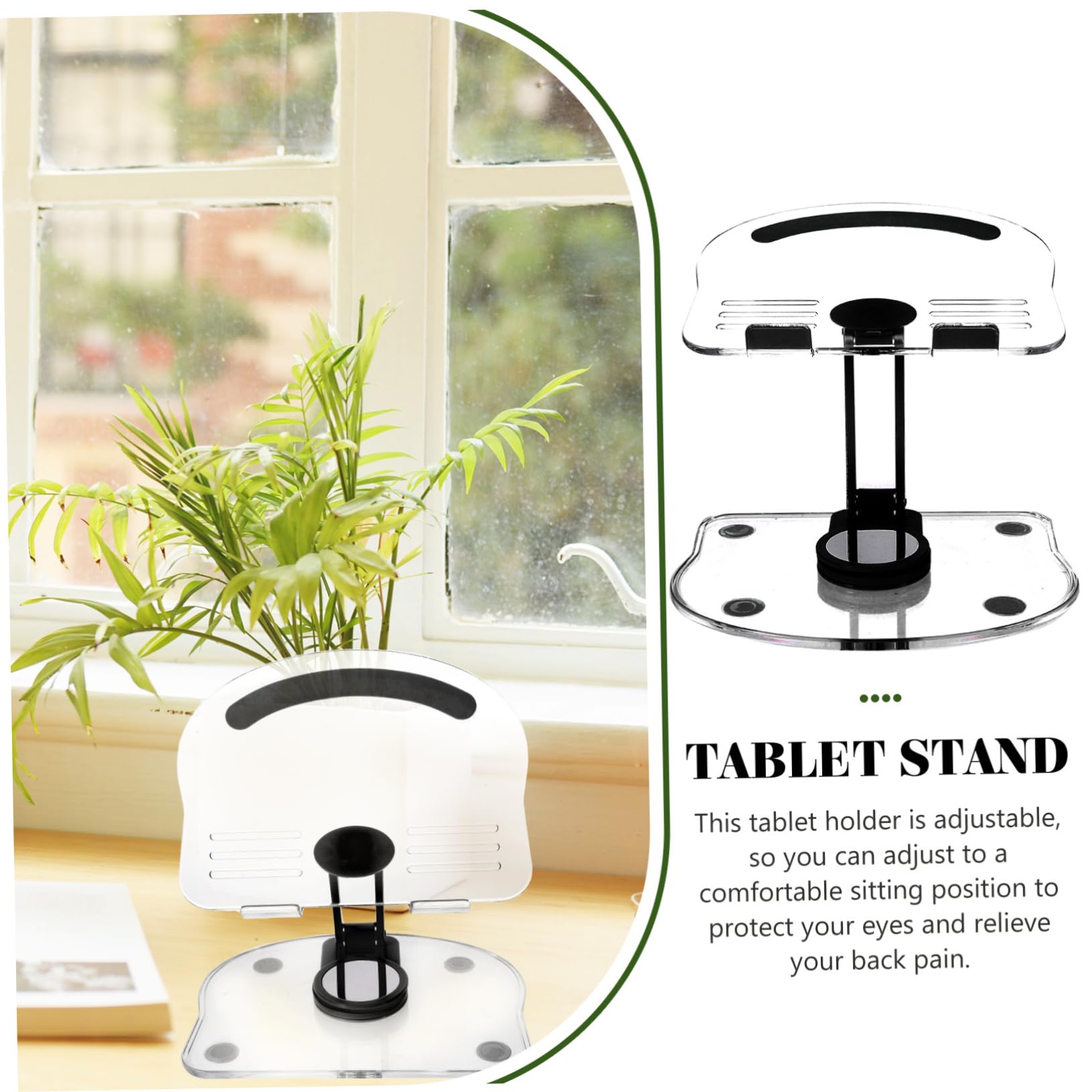 Soporte Ajustable para Tablet y Teléfono Soporte Plegable Base Estable para Escritorio Compatible con iPad y Diseño y Antideslizante Negro