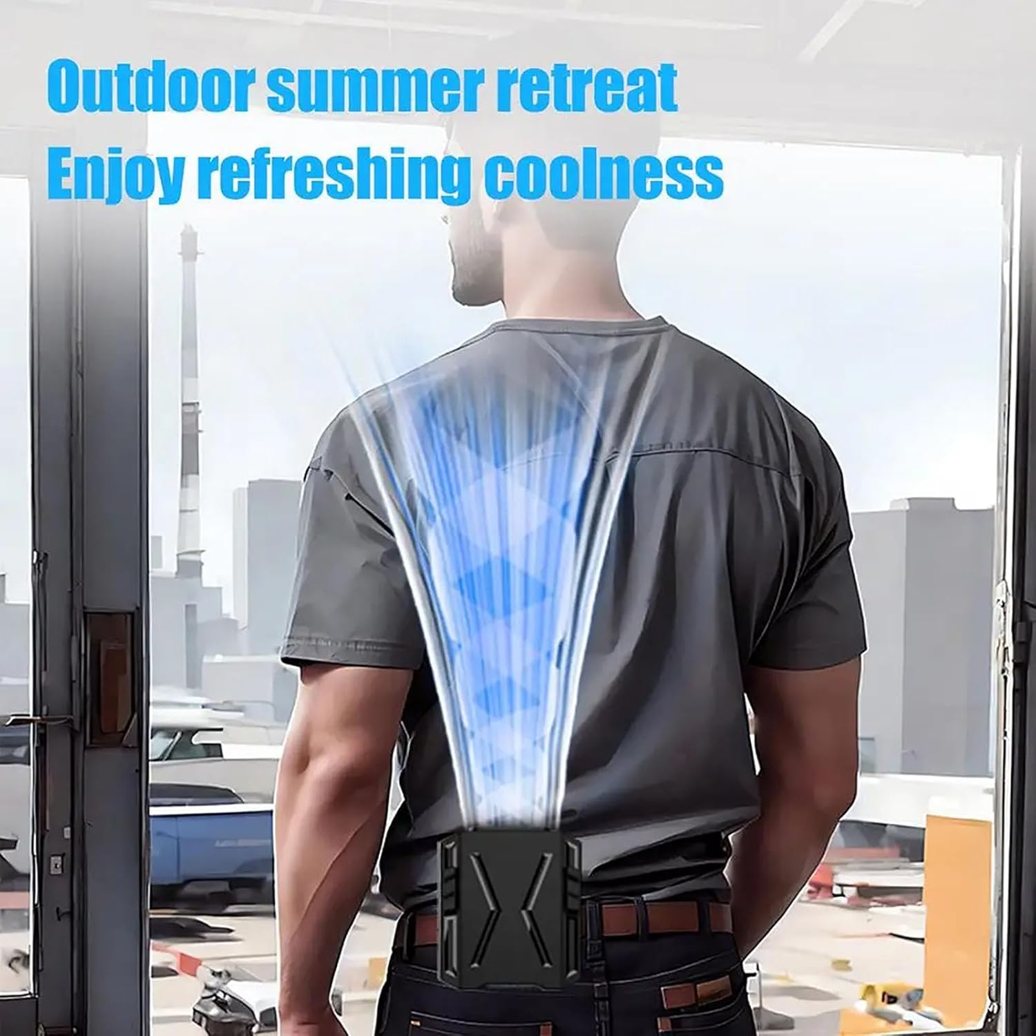 Portable Waist Fan 3-Speed Belt Clip-On Fans Personal Neck Cooler with Strong Airflow 8000mah USB Rechargeable Air Conditioning Fan