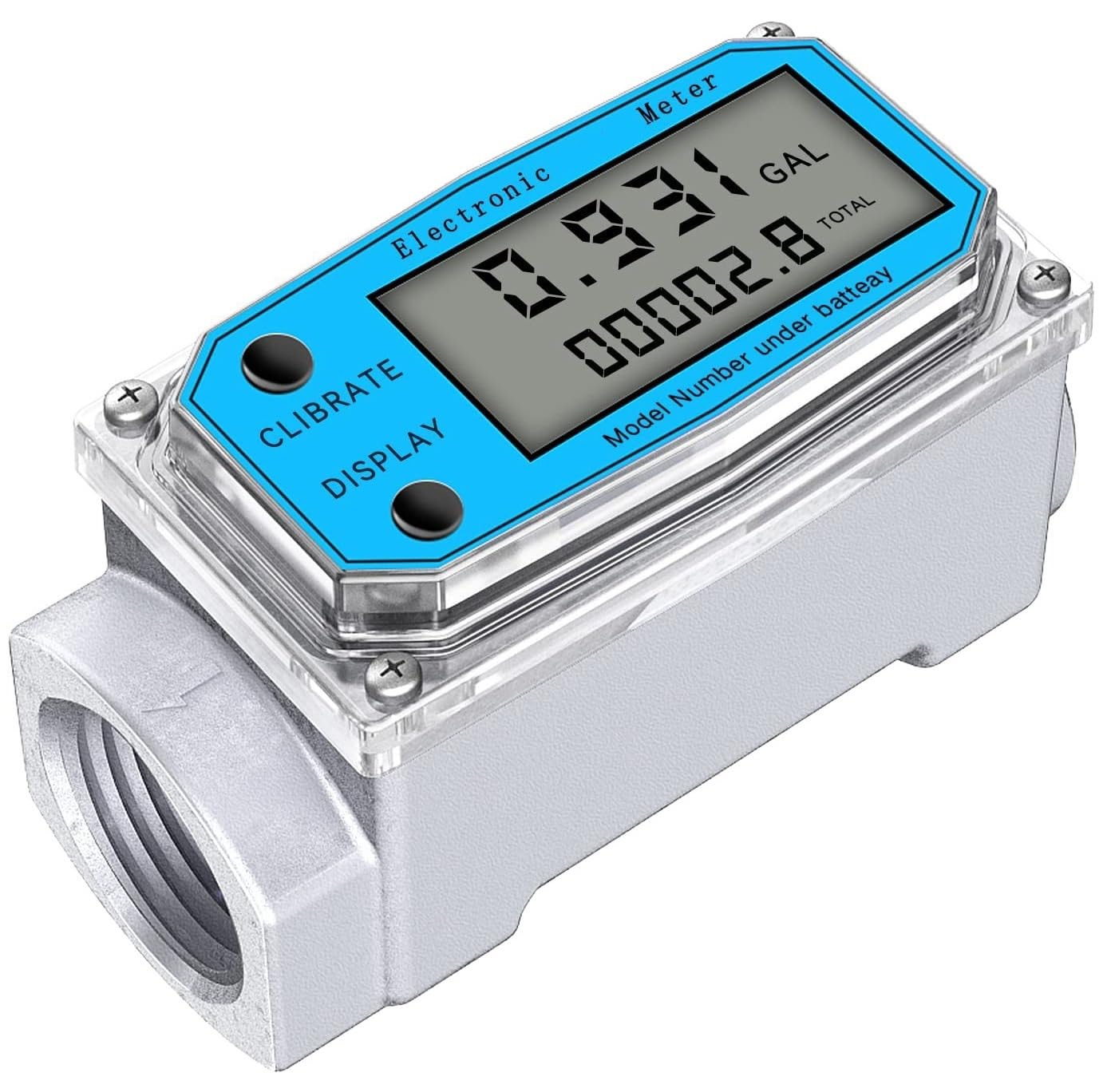 PXQCHAVLN Digital Water Flow Meter LCD Display with NPT Counter