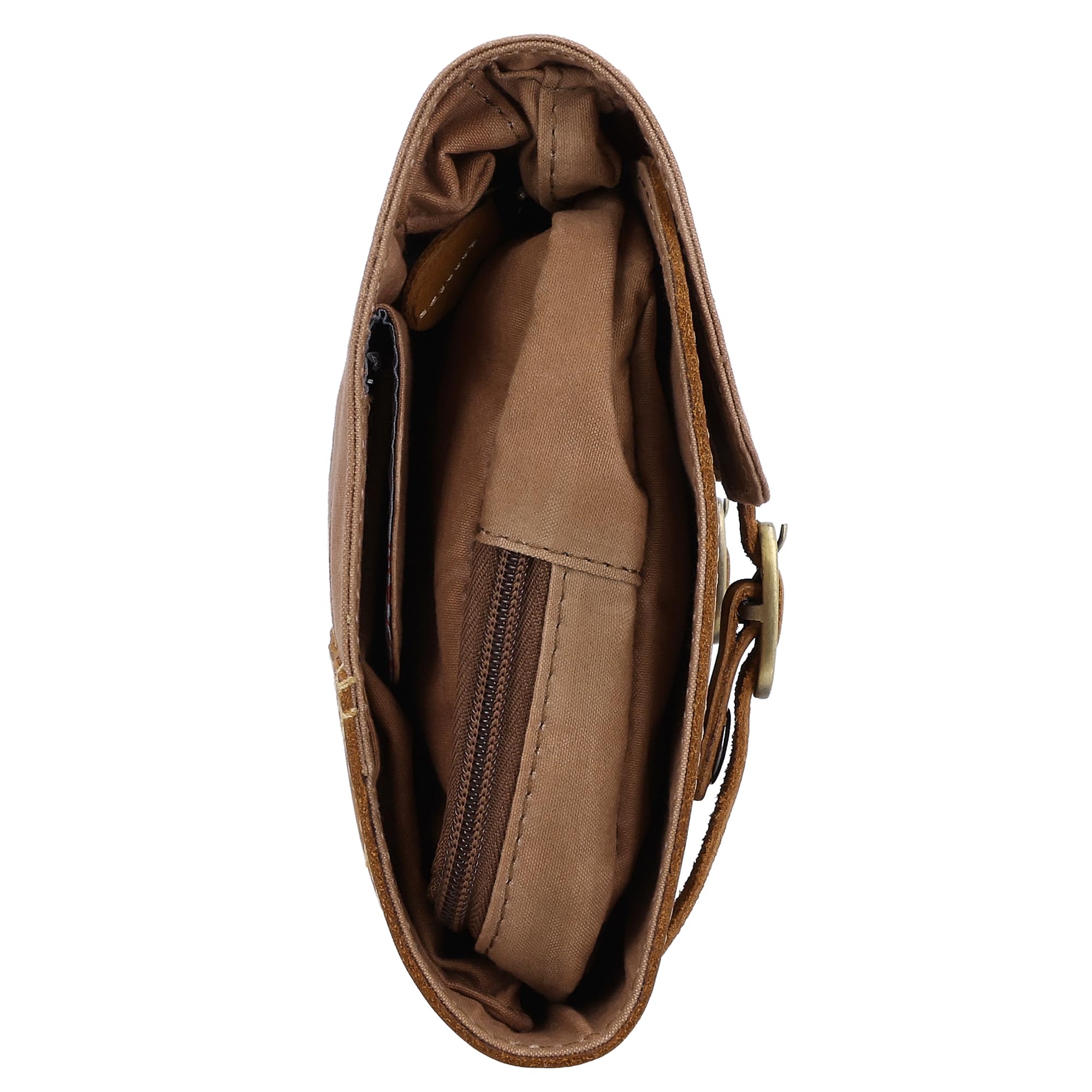Gusti Rodney - Bolsa de aseo de piel para mujer y hombre, para colgar, neceser de viaje, neceser de maquillaje, organizador, artículos de tocador, lona, piel, marrón claro, talla única, Sencillo y