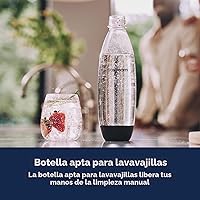 Vista 5 de SodaStream Terra - Paquete para hacer agua con gas en color negro, incluye 3 unidades de CO2 y botella de carbonatación