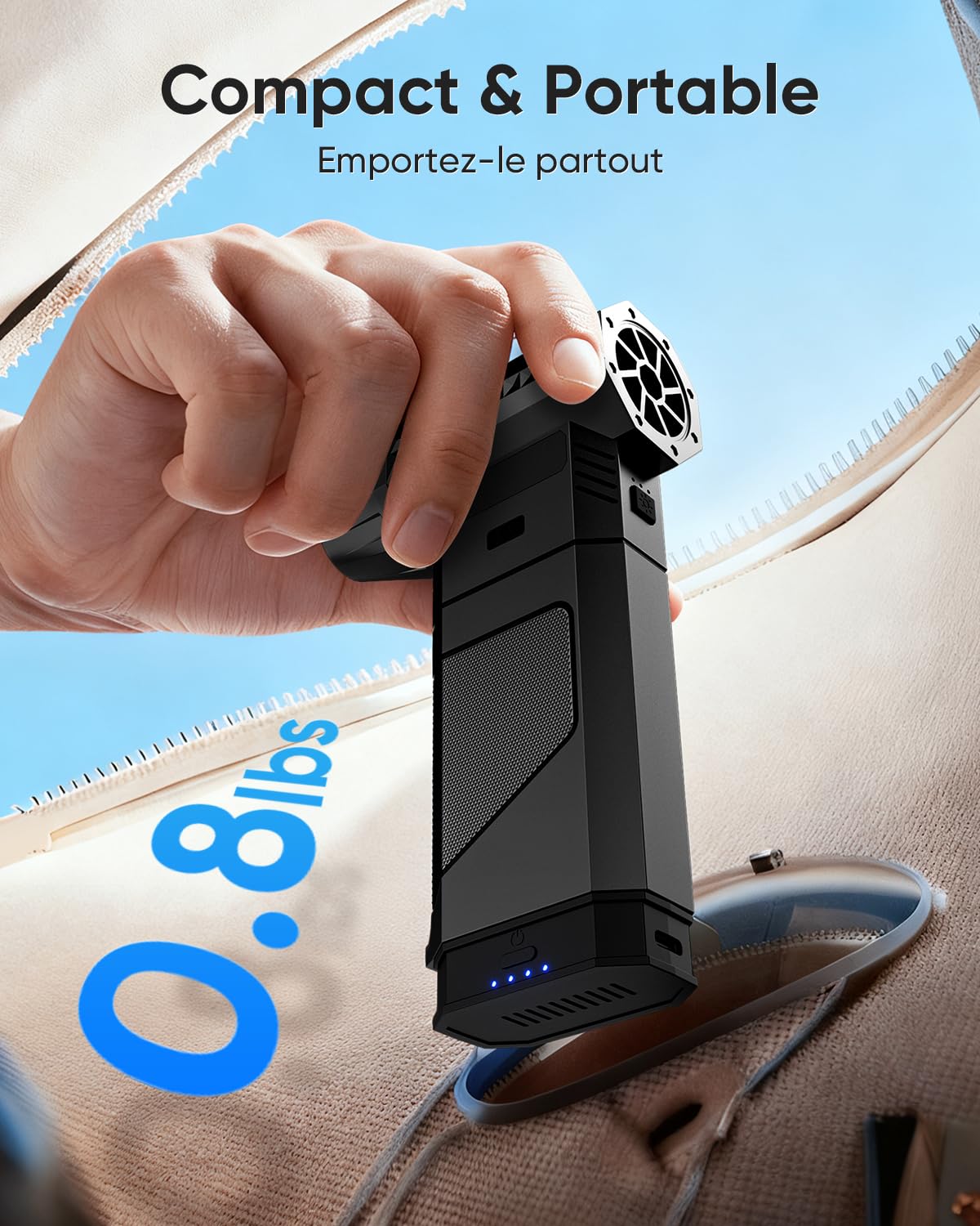 Souffleur à Air Comprimé avec 2 Batteries Modulaires, Flux D'Air Puissant 220 G+, 2 Buses MagnéTiques, 3 Vitesses, Led – Souffleur Batterie pour Clavier, Pc, Voiture Et Appareils éLectroniques