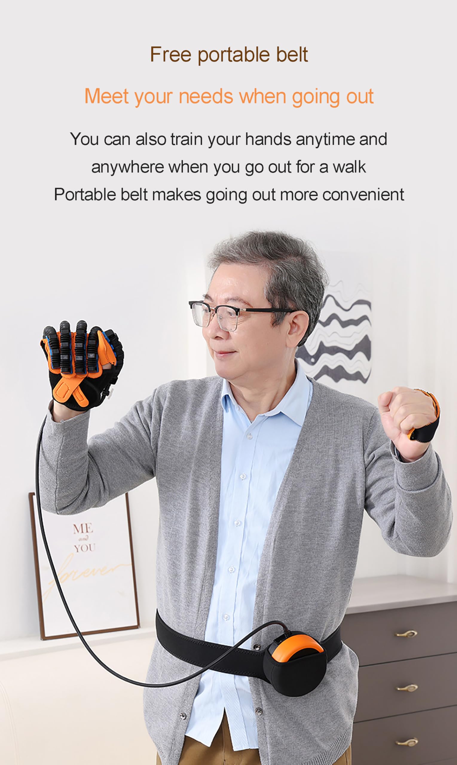 Guantes robóticos de rehabilitación para ambas Manos, Equipo de rehabilitación para la función de Dedos y Manos, Cinco Modos de Ejercicio, compresa Caliente, Fisioterapia, recargab