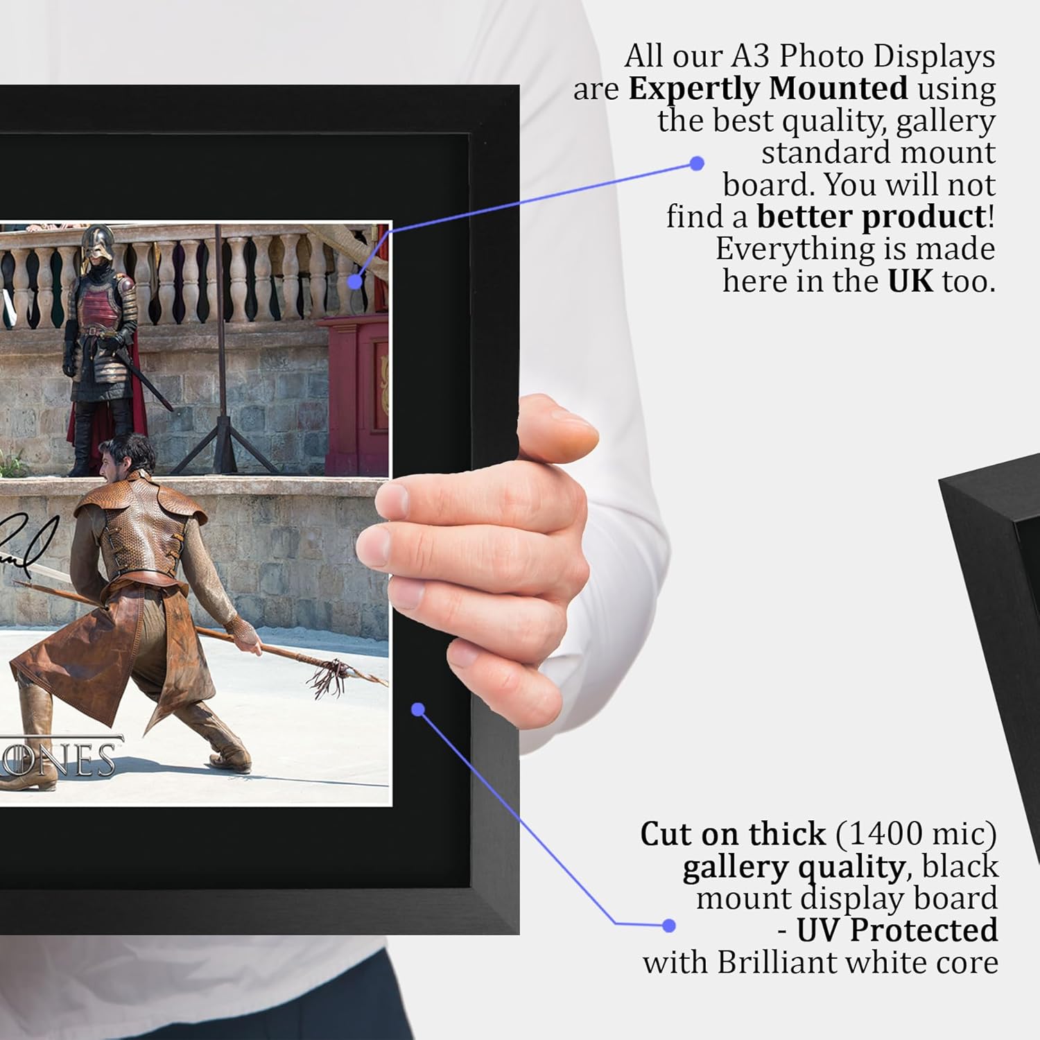 HWC Trading Game of Thrones Scene 3 Gifts Printed Signed Autograph Picture for TV Memorabilia Fans - 16" x 12" Framed