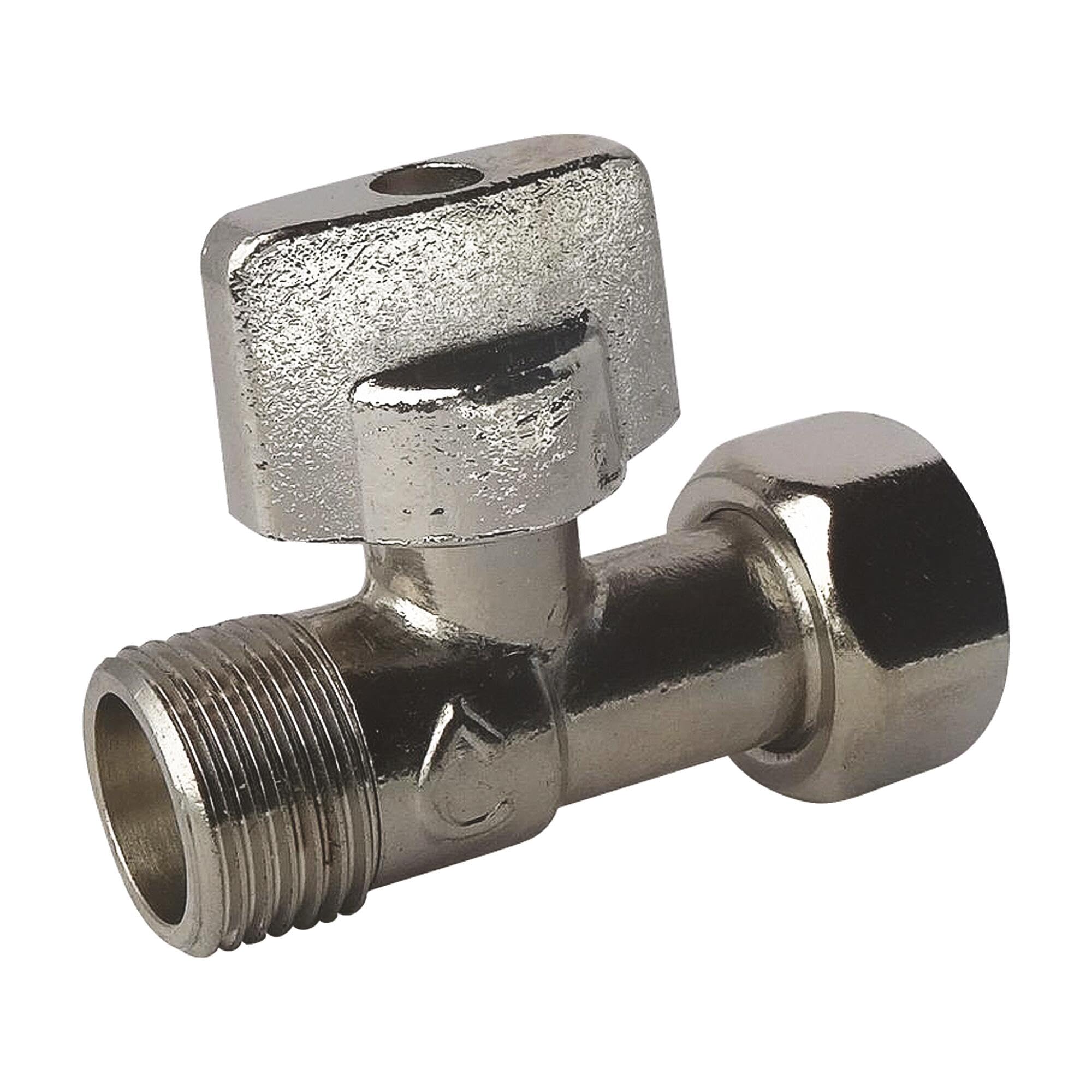 Somatherm C624 Flush Valve Straight 1/4 Round M12/17 Nickel-Plated Brass, Grey, Gray - Image 3