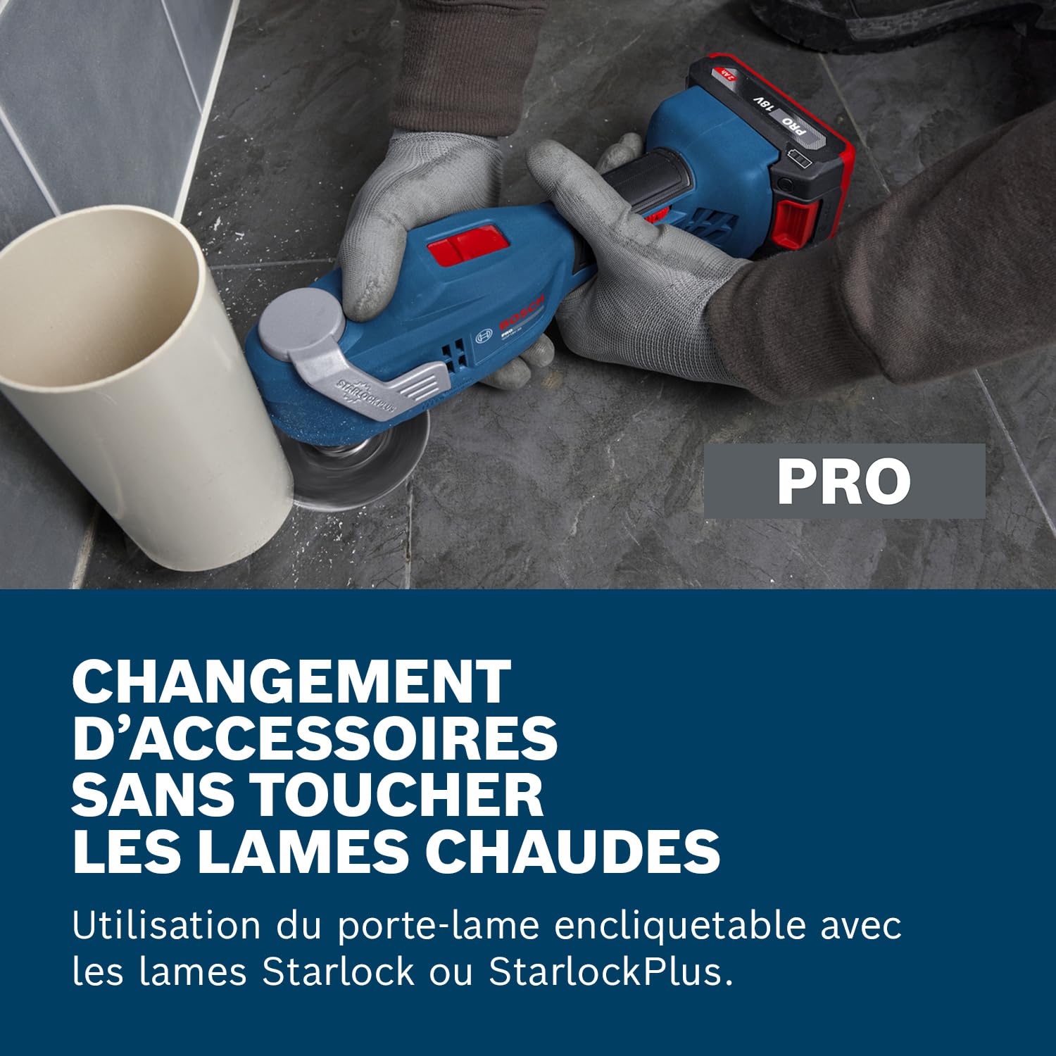 Bosch PRO 18V System Outil oscillant sans-fil GOP18V-30 (avec lame plongeante PAIZ 32 APB)