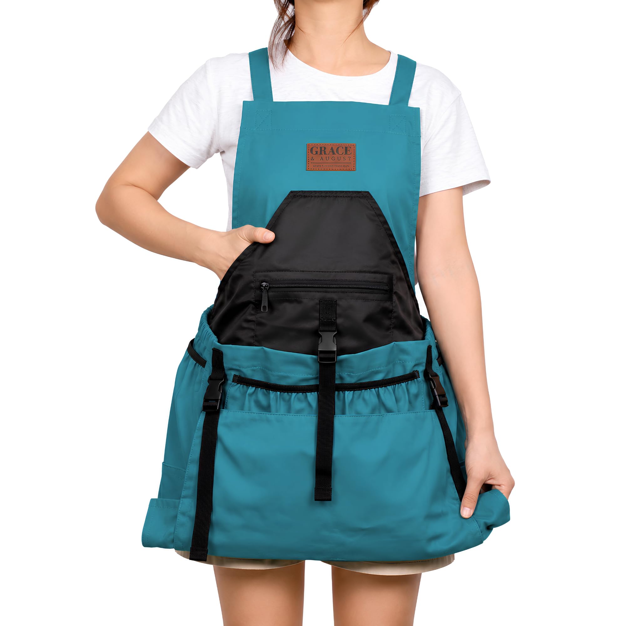 Grace and August Gardening Apron with Pockets for Women &amp; Men - Garden Apron 7 Pockets &amp; Internal Drawstring Bag - Great Gift