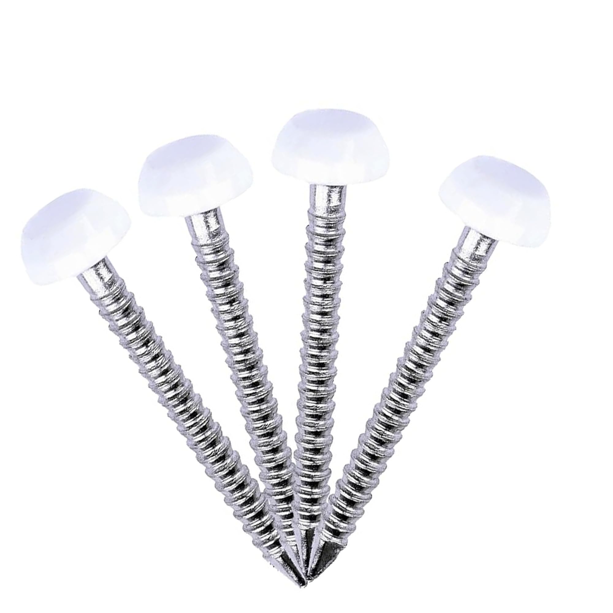 SHMOX Pack of 250 UPVC Poly Top Pins Nails- Polymer Headed stainless Steel Fascia Fixing Pins (White, 40mm)