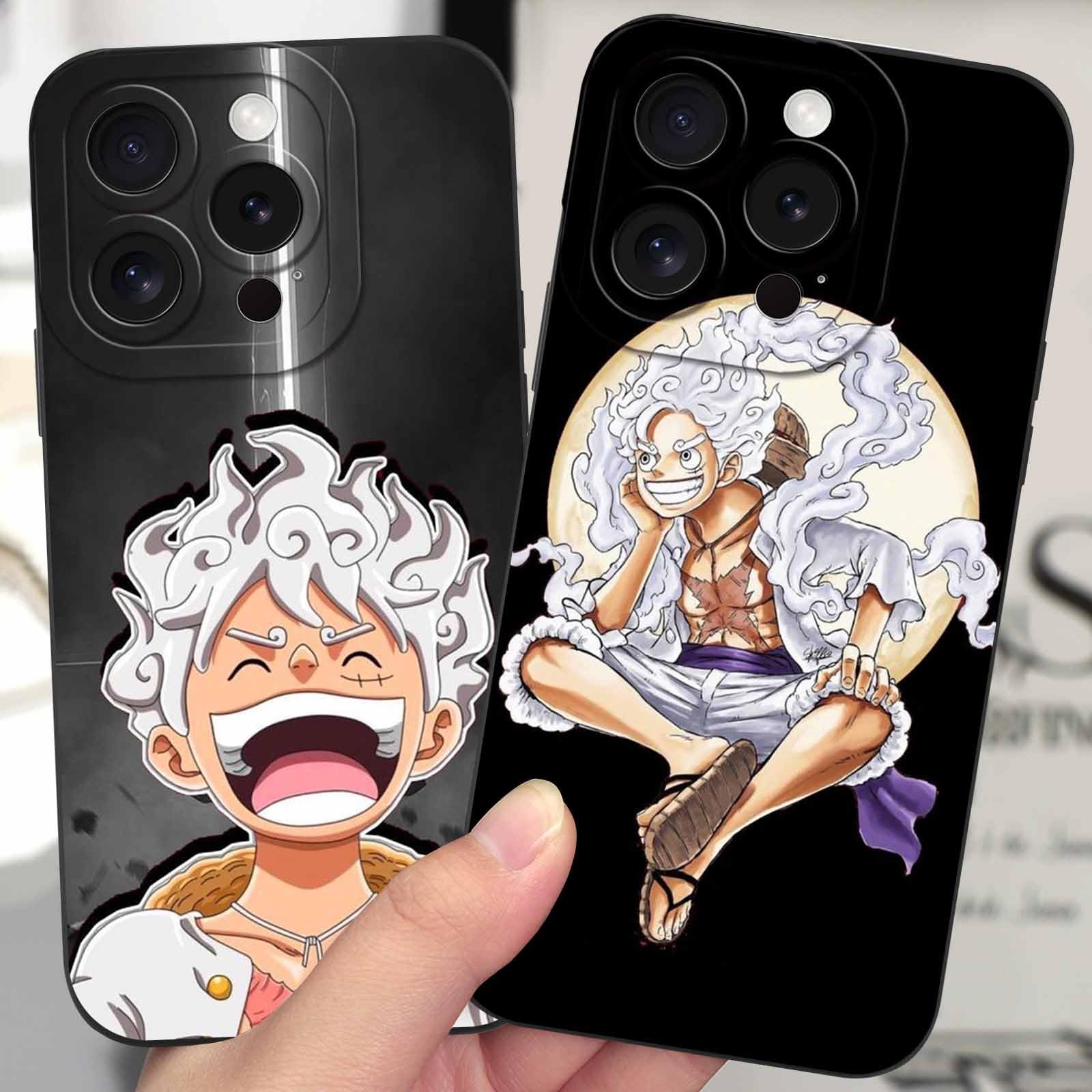 2 Confezioni] Custodia per iPhone 15 PRO 6.1 pollice, Anime con Motivo Zoro Trasparente Protezione Cartoon Case Morbida TPU Silicone Anime Gear 5 Nika Cover Compatibile con iPhone 15 PRO