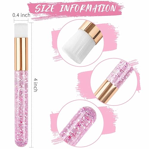 Miniatura 2 de TUZAZO 20 cepillos de champú de pestañas rosadas, cepillos limpiadores de extensión de pestañas de cristal con purpurina, cepillo de limpieza