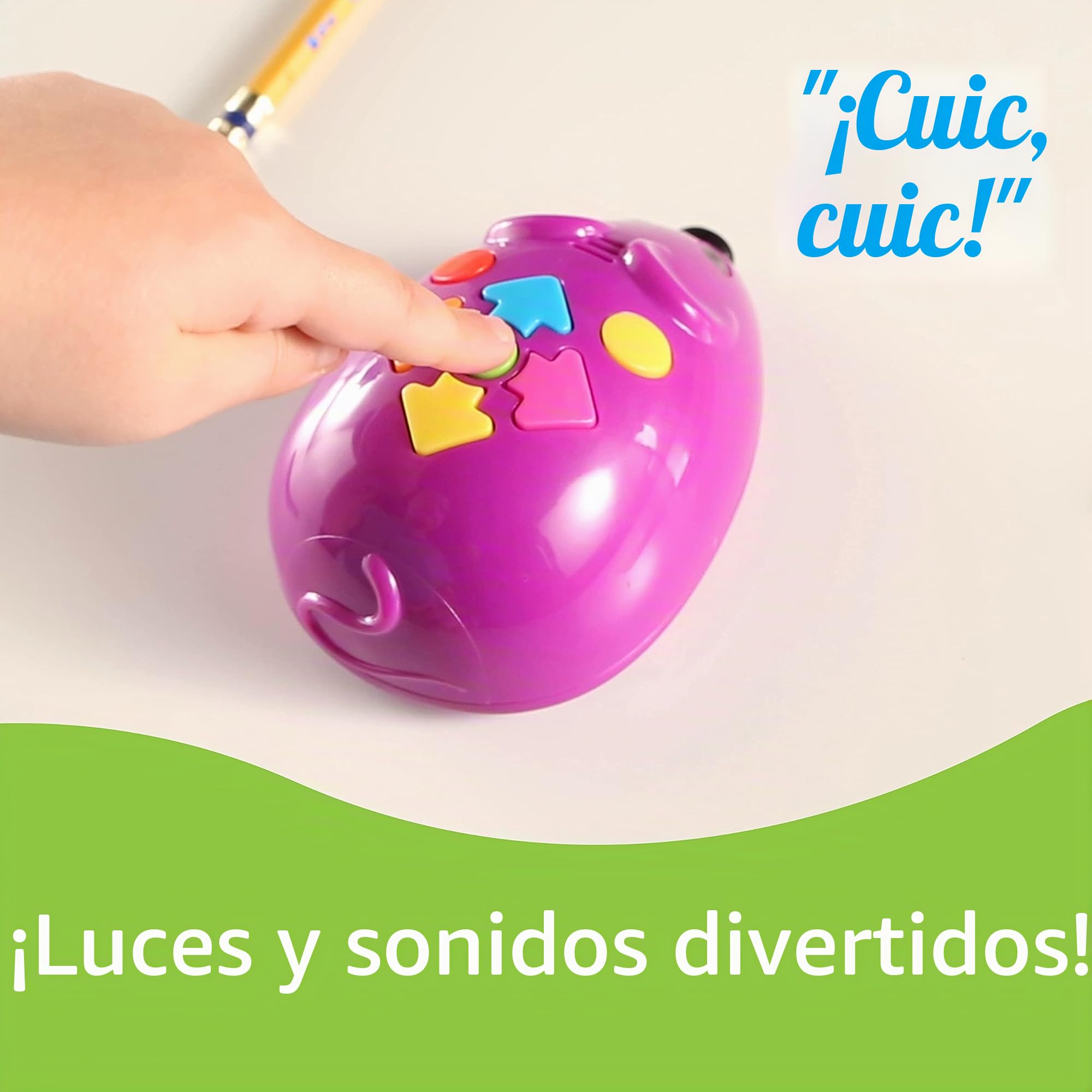 Learning Resources Code & Go Robot Mouse, Juguete Stem programable para niños 4-8 años, Incluye Tarjetas de codificación y Laberinto Educativo
