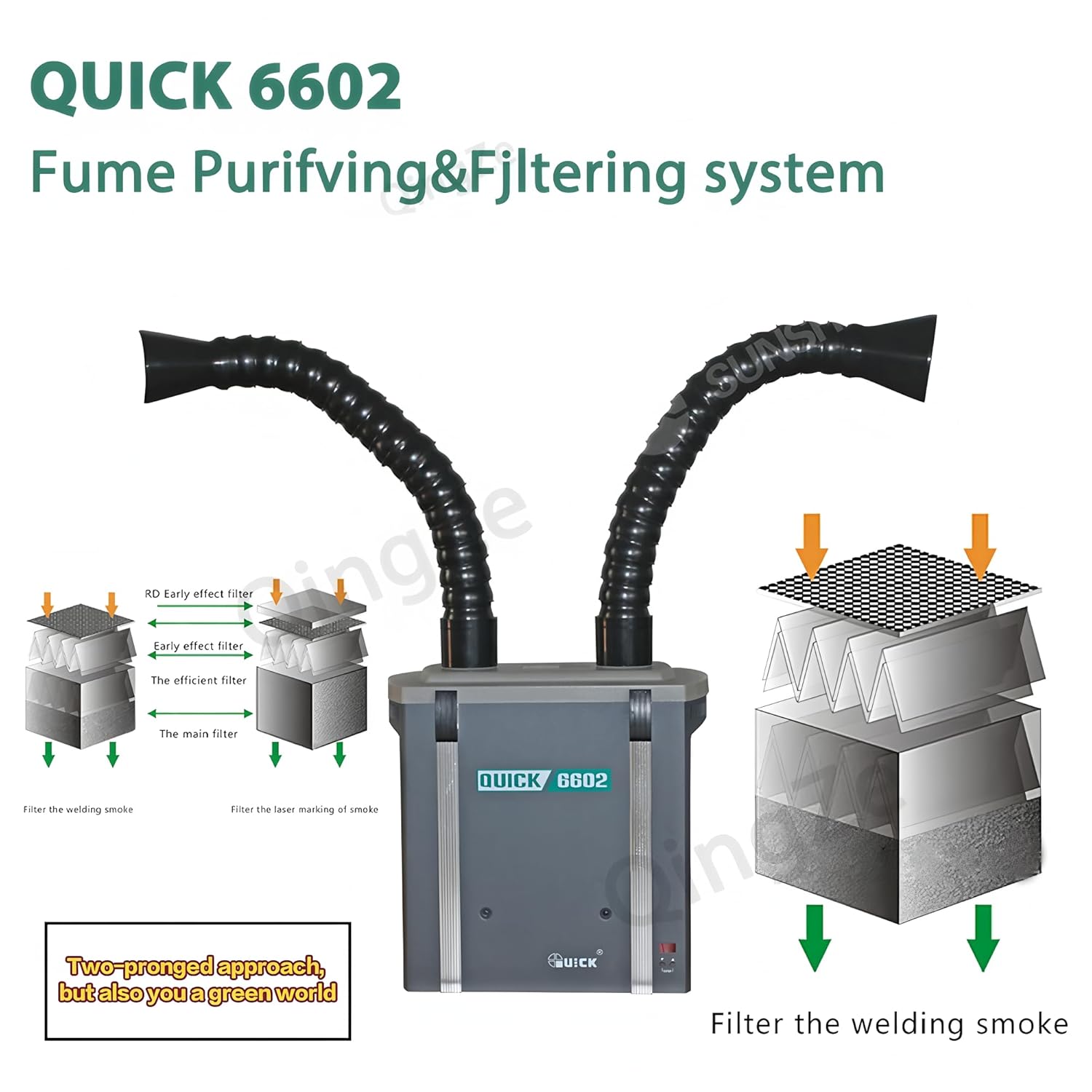Sunshine Fume Extractor 6602 Air Purifier Filter Fume Purifying and Filtering System Smoke Machine Mobile Phone Welding Fume Extrac